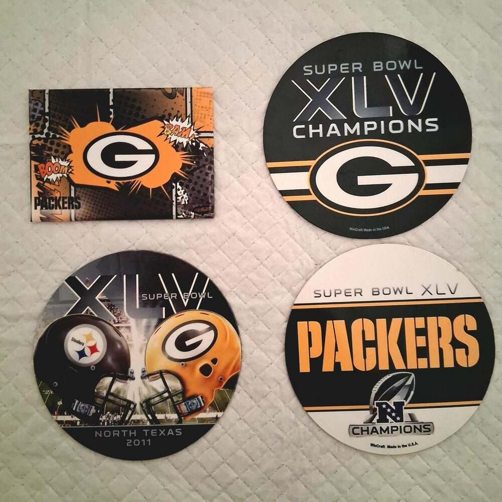WinCraft Green Bay Packers Super Bowl XLV Champions Magnet Set of 4